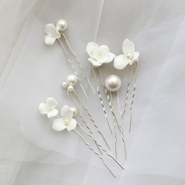 Pearl & Flower Hairpin 🌸✨ – Simple Bridal Hairpiece