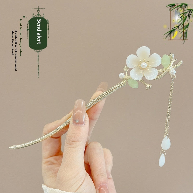 High-Sense Ebony Hairpin 🌿💎 – Traditional Chinese Updo Accessory