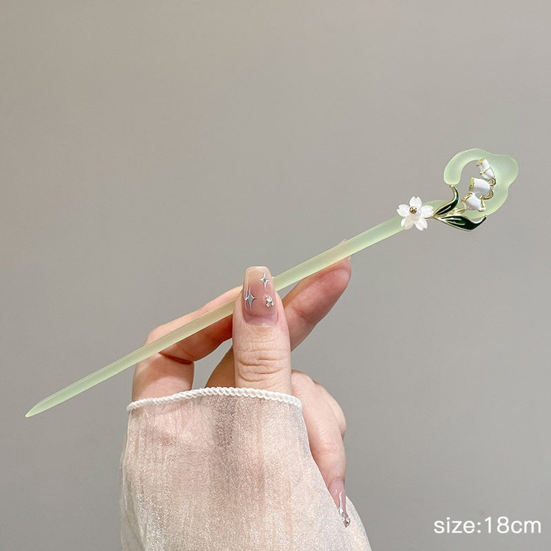 High-Sense Ebony Hairpin 🌿💎 – Traditional Chinese Updo Accessory