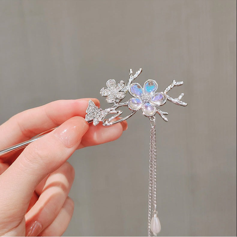 Elegant Moonstone Hairpin 🌙✨ – Women’s Updo Accessory