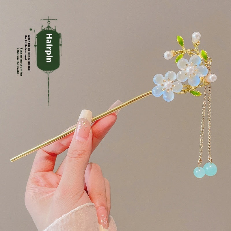 High-Sense Ebony Hairpin 🌿💎 – Traditional Chinese Updo Accessory