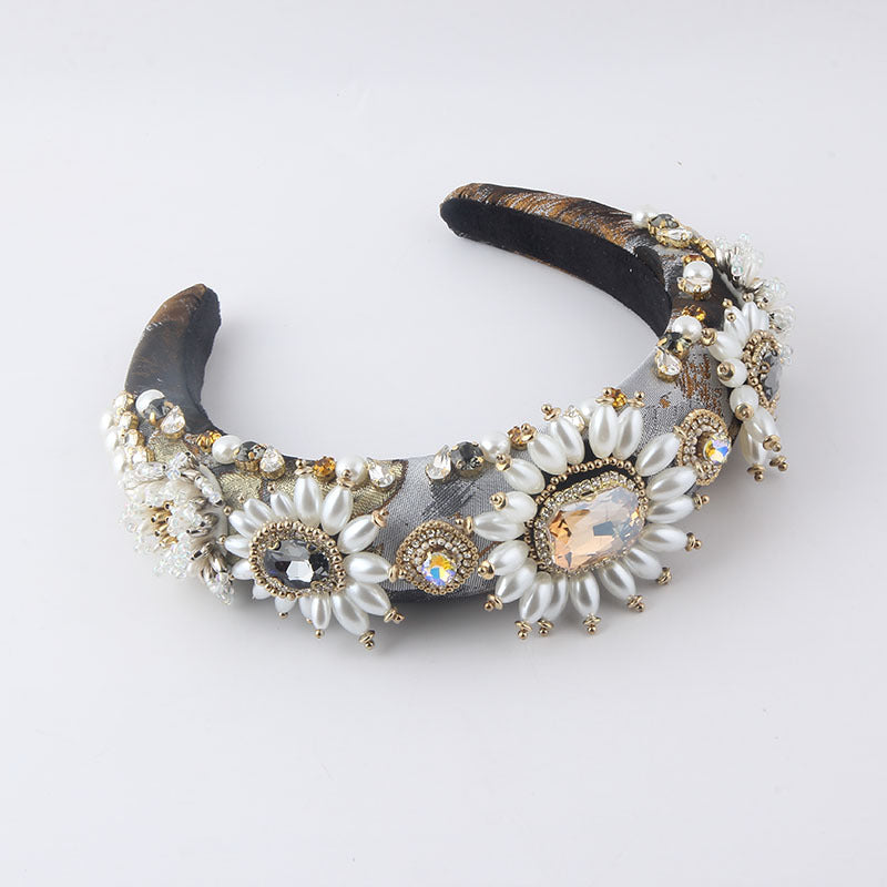 Baroque Pearl & Rhinestone Headband 🌟💎 – Luxury Fashion