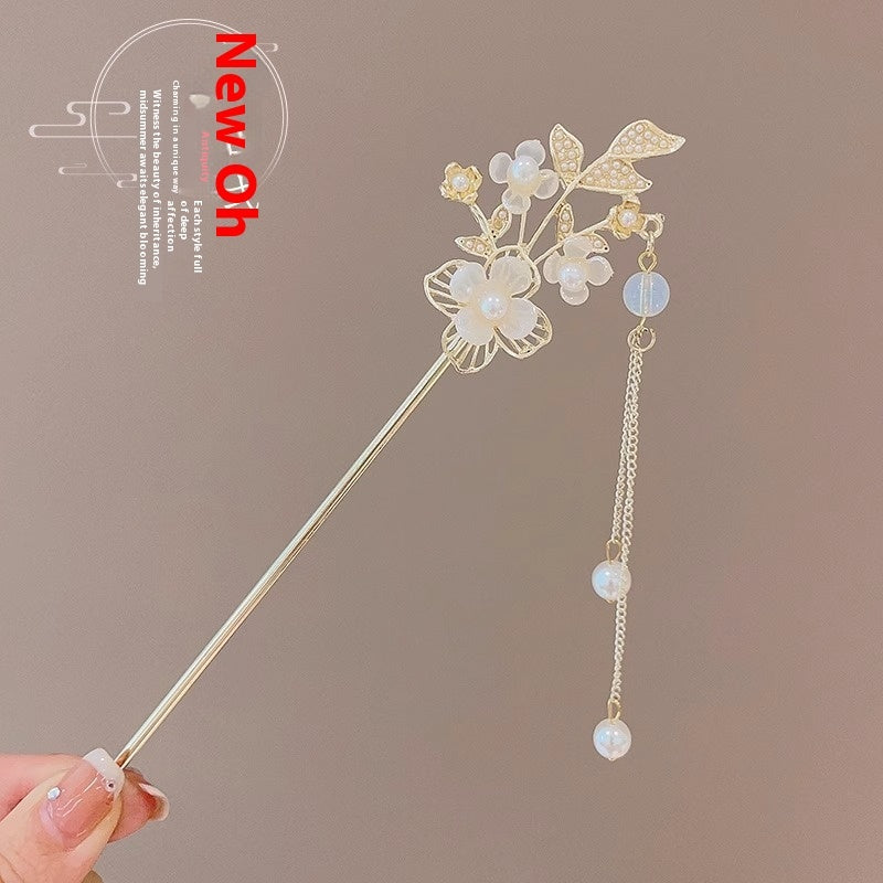 High-Sense Ebony Hairpin 🌿💎 – Traditional Chinese Updo Accessory