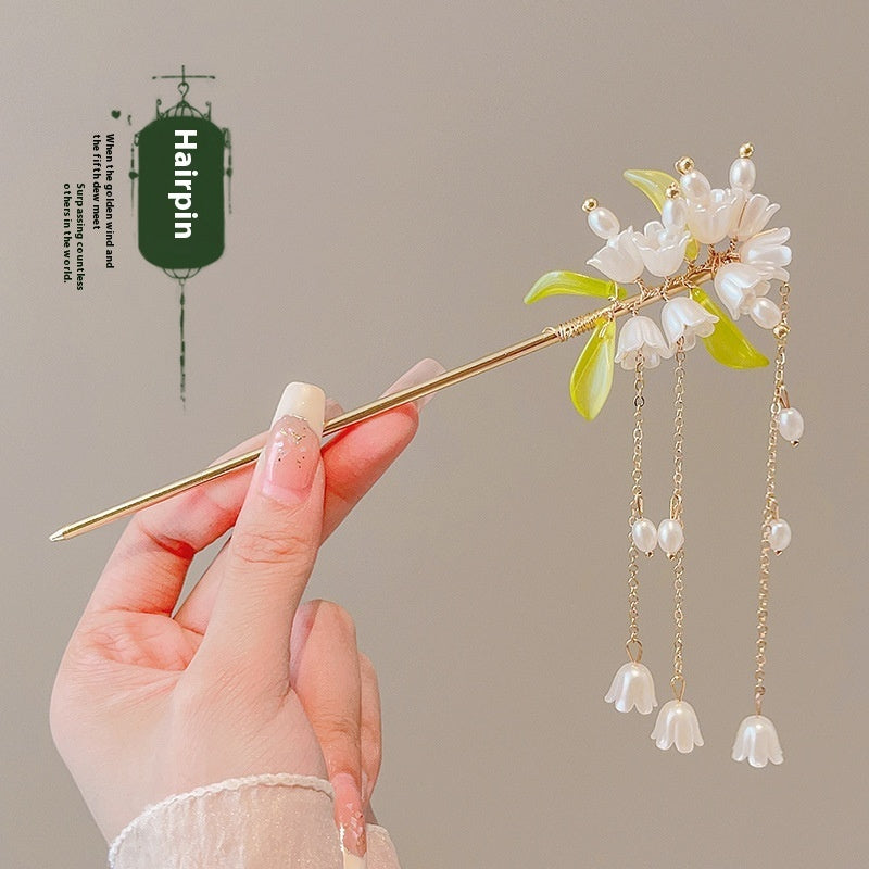 High-Sense Ebony Hairpin 🌿💎 – Traditional Chinese Updo Accessory