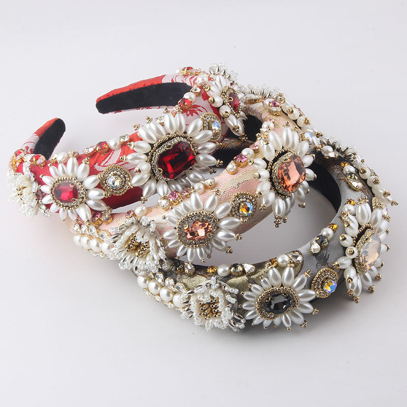 Baroque Pearl & Rhinestone Headband 🌟💎 – Luxury Fashion