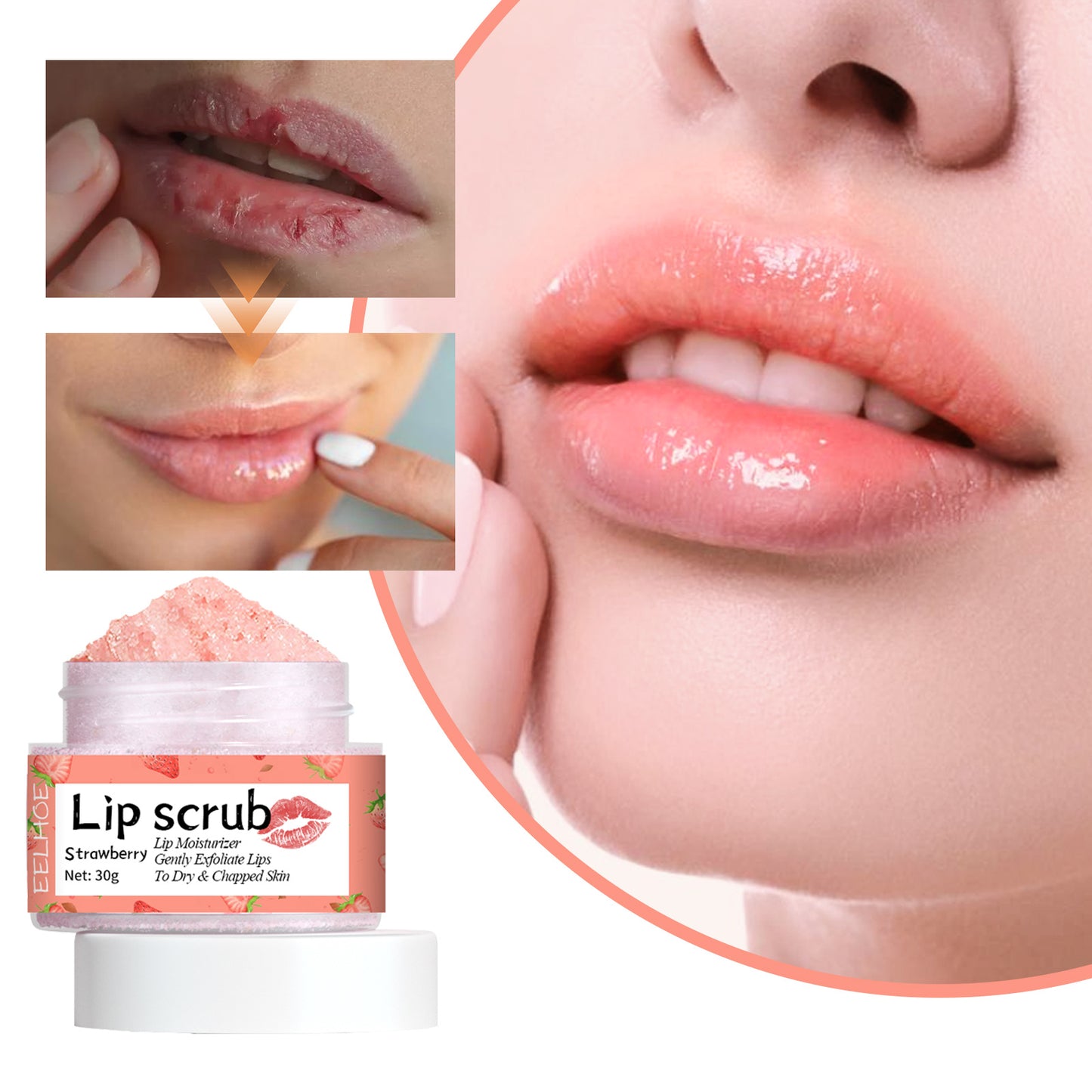EELHOE Strawberry Lip Scrub – Peeling & Pflege für zarte Lippen