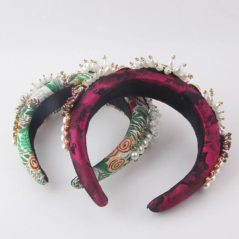 Baroque Pearl & Rhinestone Headband 🌟💎 – Luxury Fashion