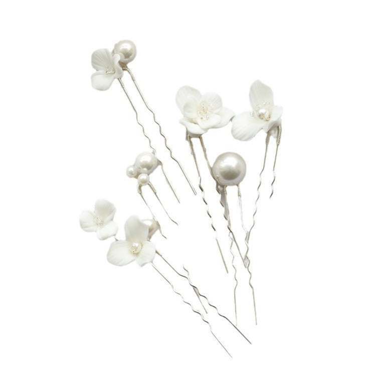 Pearl & Flower Hairpin 🌸✨ – Simple Bridal Hairpiece
