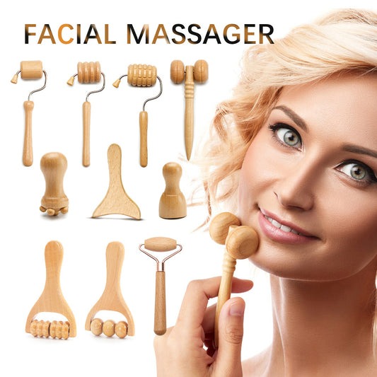 Mini Maderotherapy Face Roller – Holz-Massager für Gesicht & Lifting